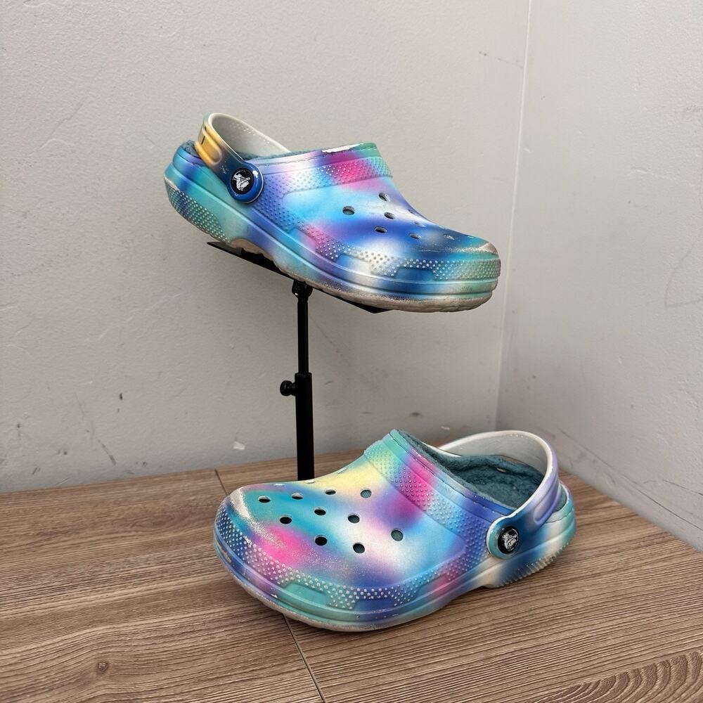 Crocs Rainbow Classic Slip On Clogs Women’s Size 5